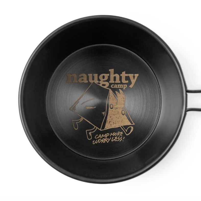 NAUGHTY CAMP x platchamp 日製黑化不鏽鋼提耳碗