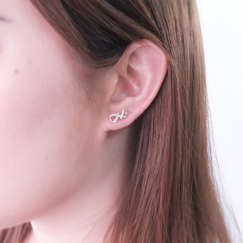 優雅律動 美鑽款 925純銀鍍金耳環