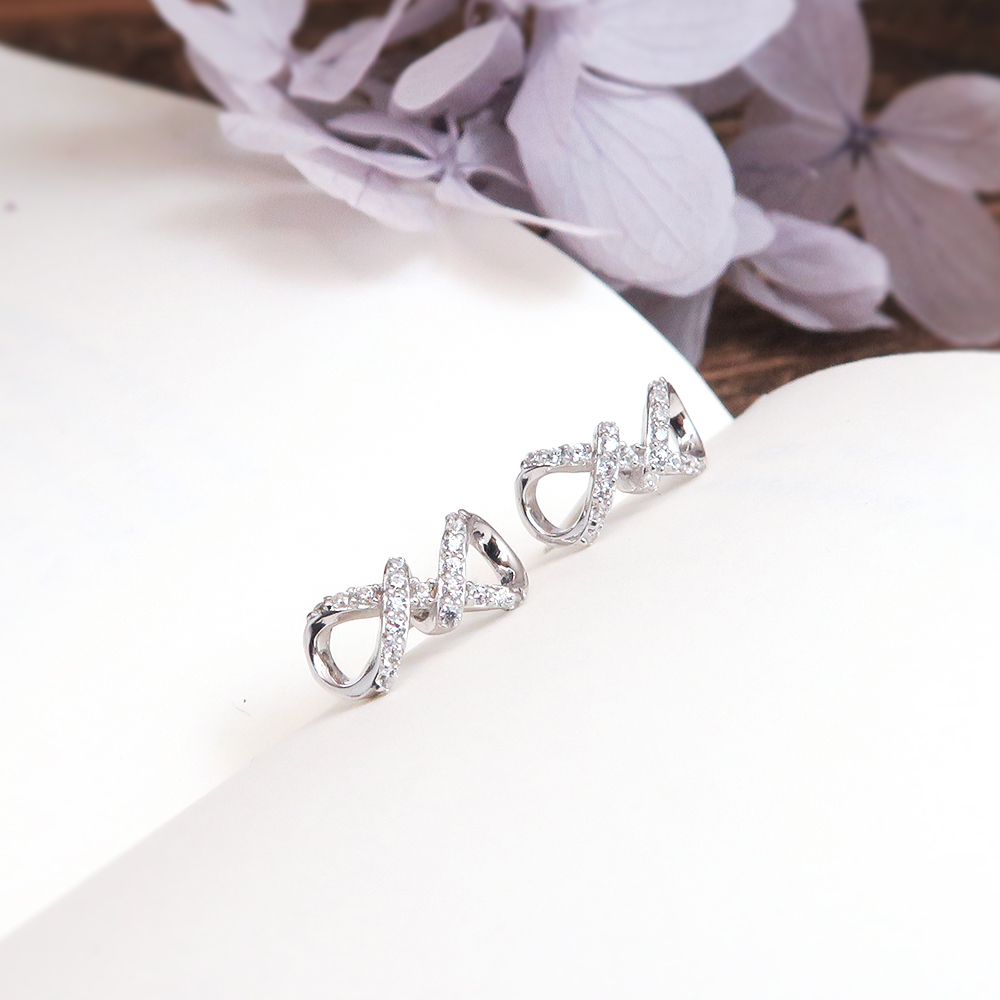 優雅律動 美鑽款 925純銀鍍金耳環