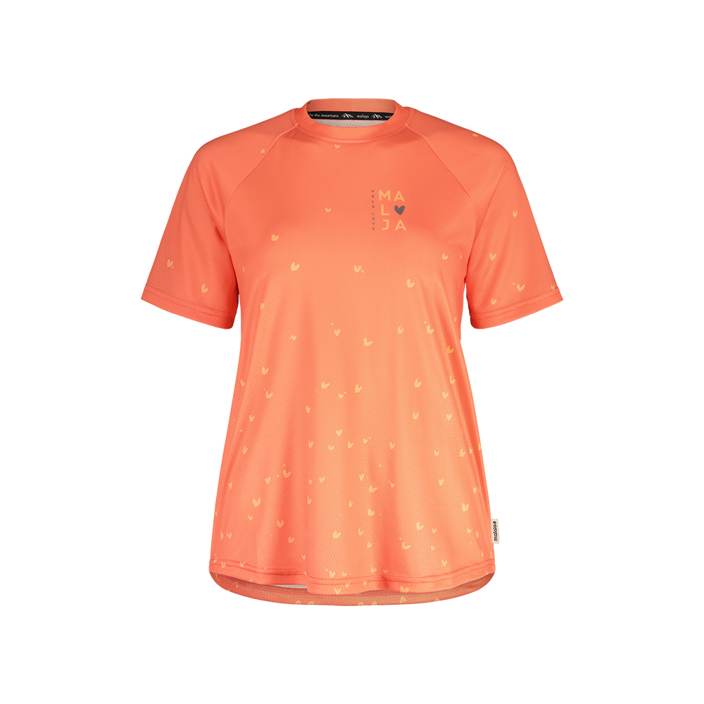 【Maloja】女Polygiene排汗透氣抗菌印花短袖圓領衫 / 22MA33163-[橘]