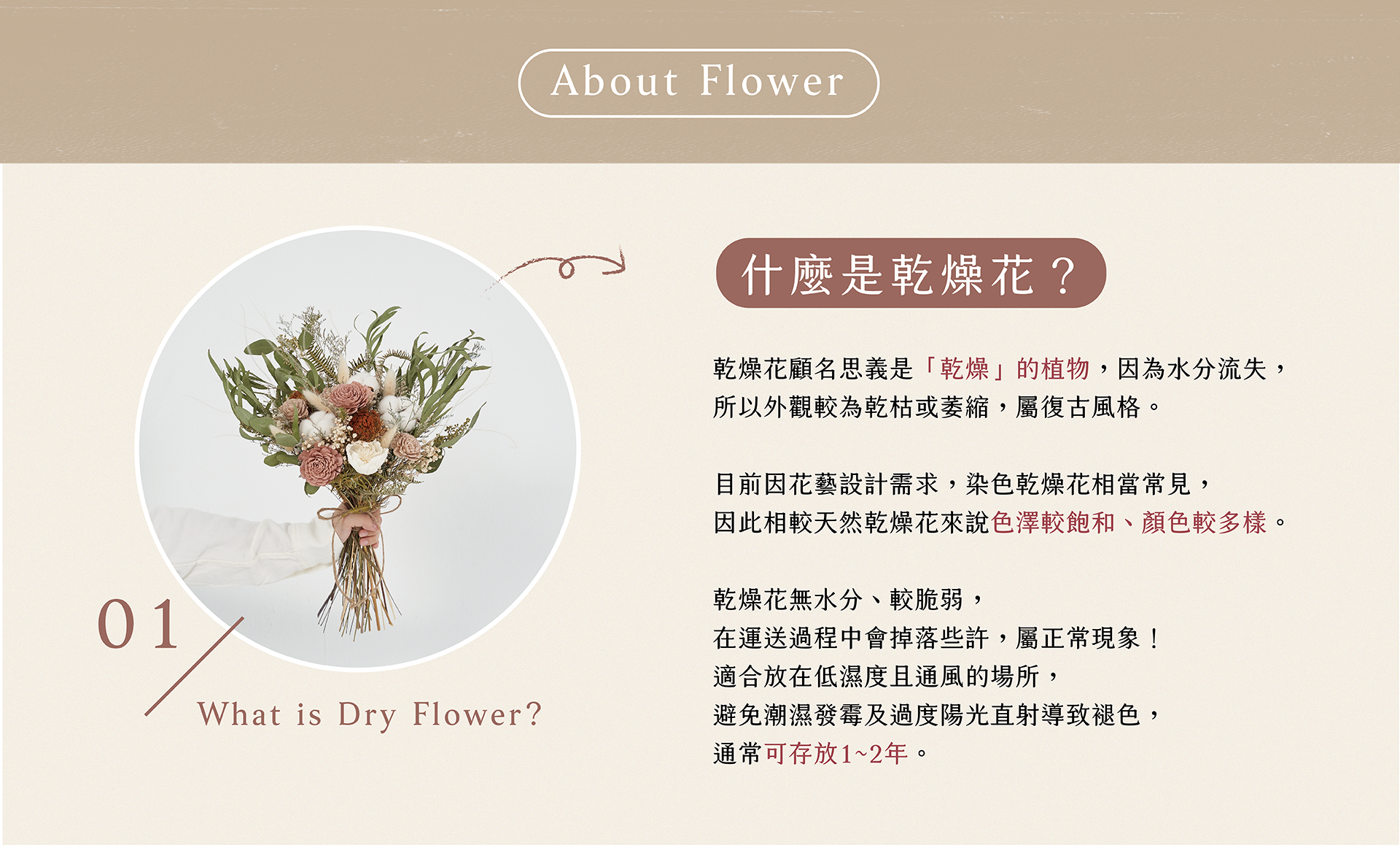 新竹乾燥花店小薇花藝向你介紹什麼是乾燥花？乾燥花該如何保存？