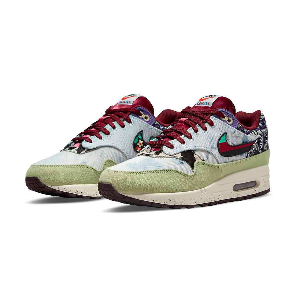 代購Nike Air Max 1 SP Concepts Mellow 男女印花丹寧布拼接休閒鞋D