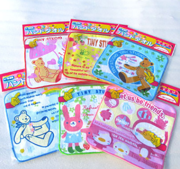 現貨區 全棉出口卡通小方巾 CA-106A