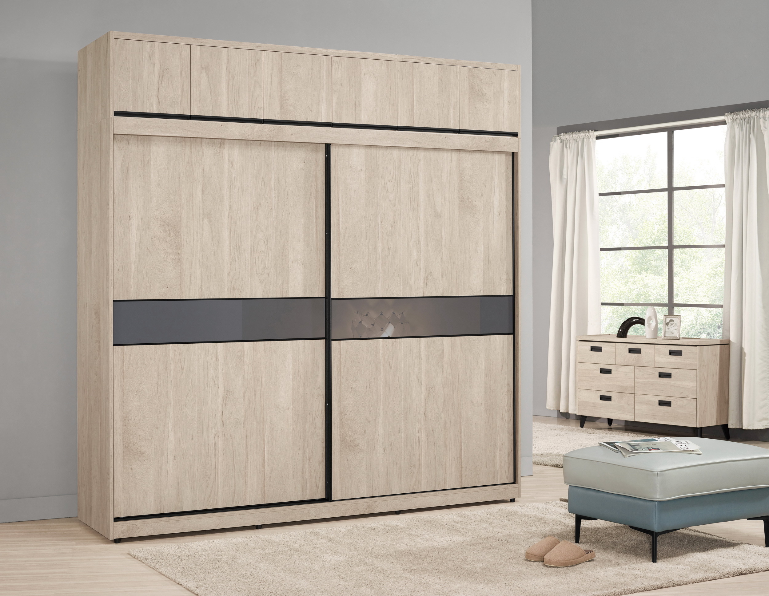 達里歐7.5尺被櫥式拉門衣櫥(全組)