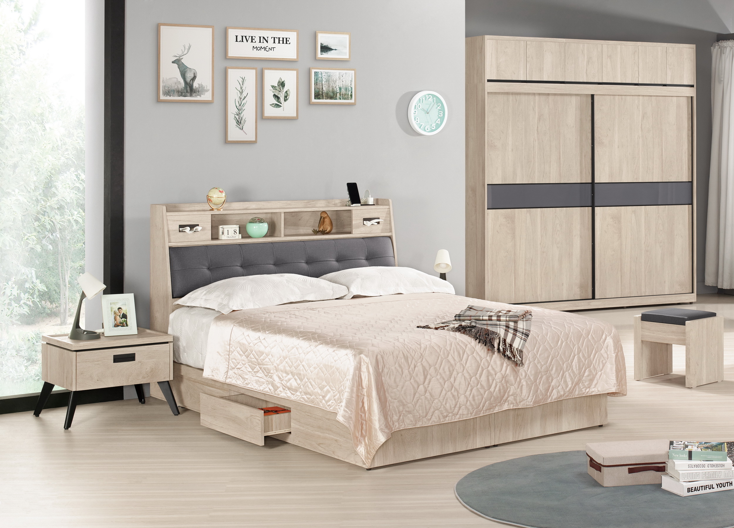 達里歐6尺被櫥式雙人床