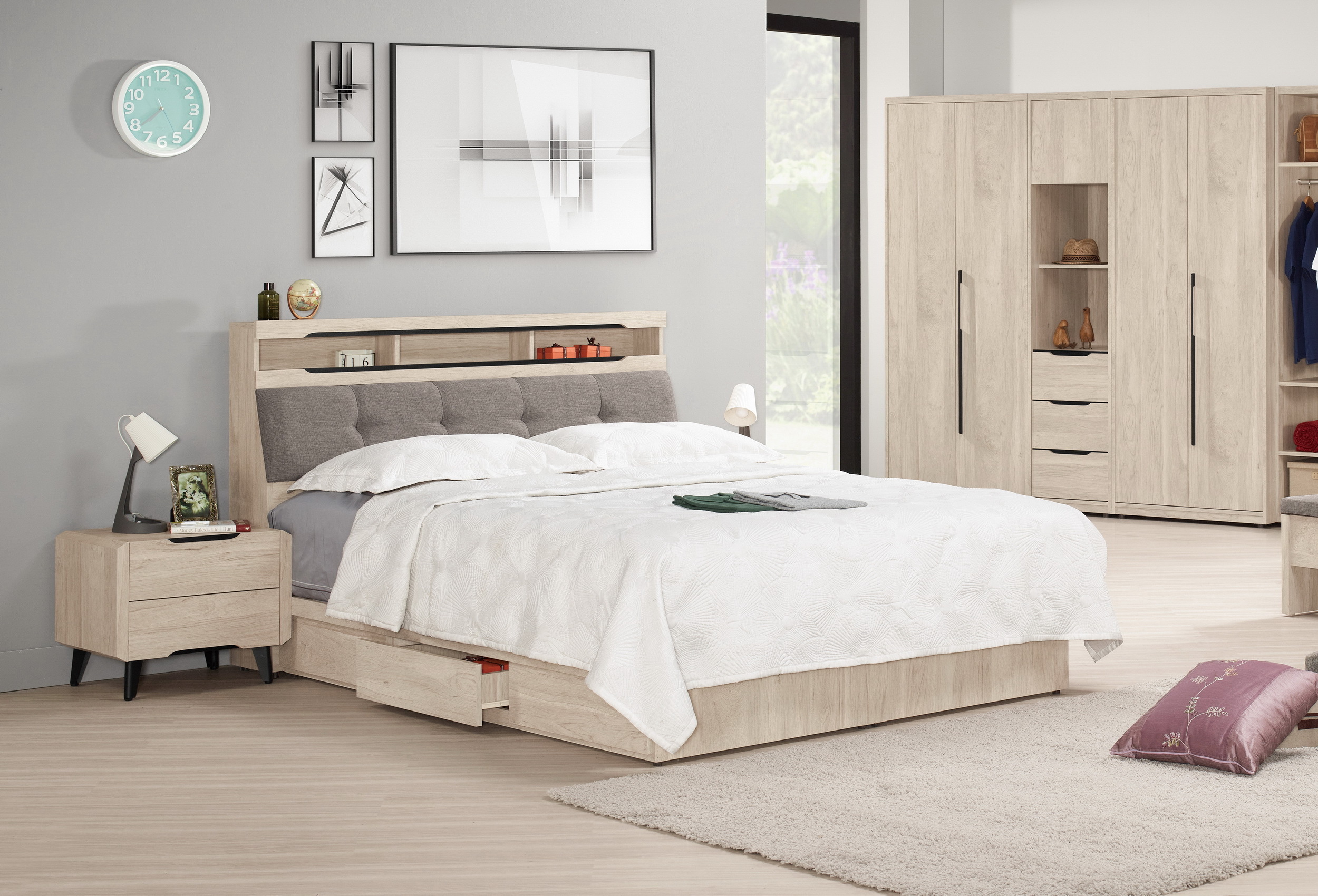 韋斯里6尺被櫥式雙人床