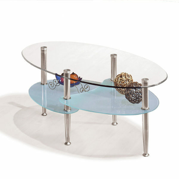 茶几 莎克橢圓玻璃茶几 (15CM/802-4)【H&D DESIGN 】