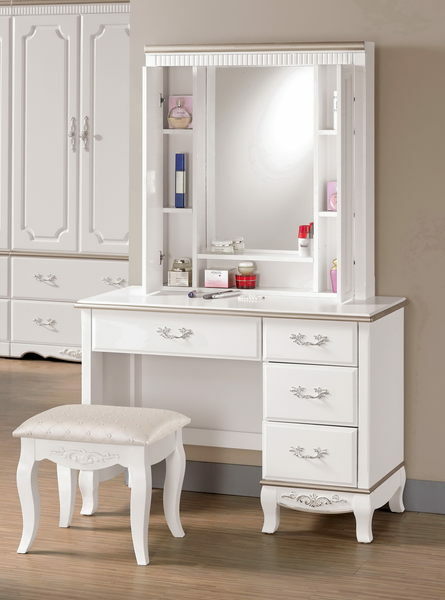 諾維雅3.5尺化妝台(全組) (15CM/547-3)【H&D DESIGN 】