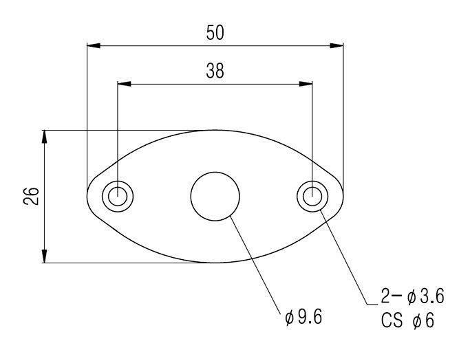 韓製 電吉他 Jack Plat 導線孔 接口板 固定蓋 金屬片 (金色)