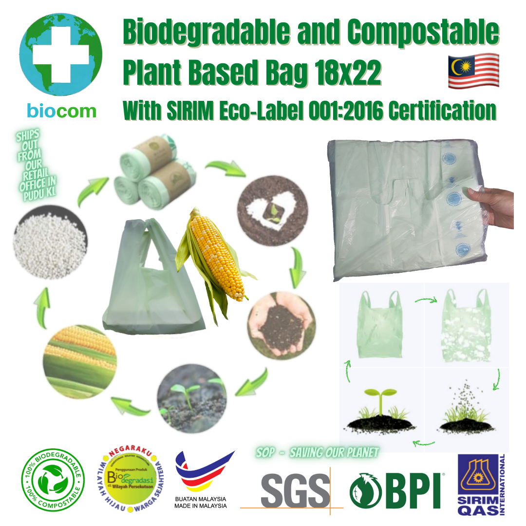 Biodegradable and Compostable 18x22 Singlet Bag