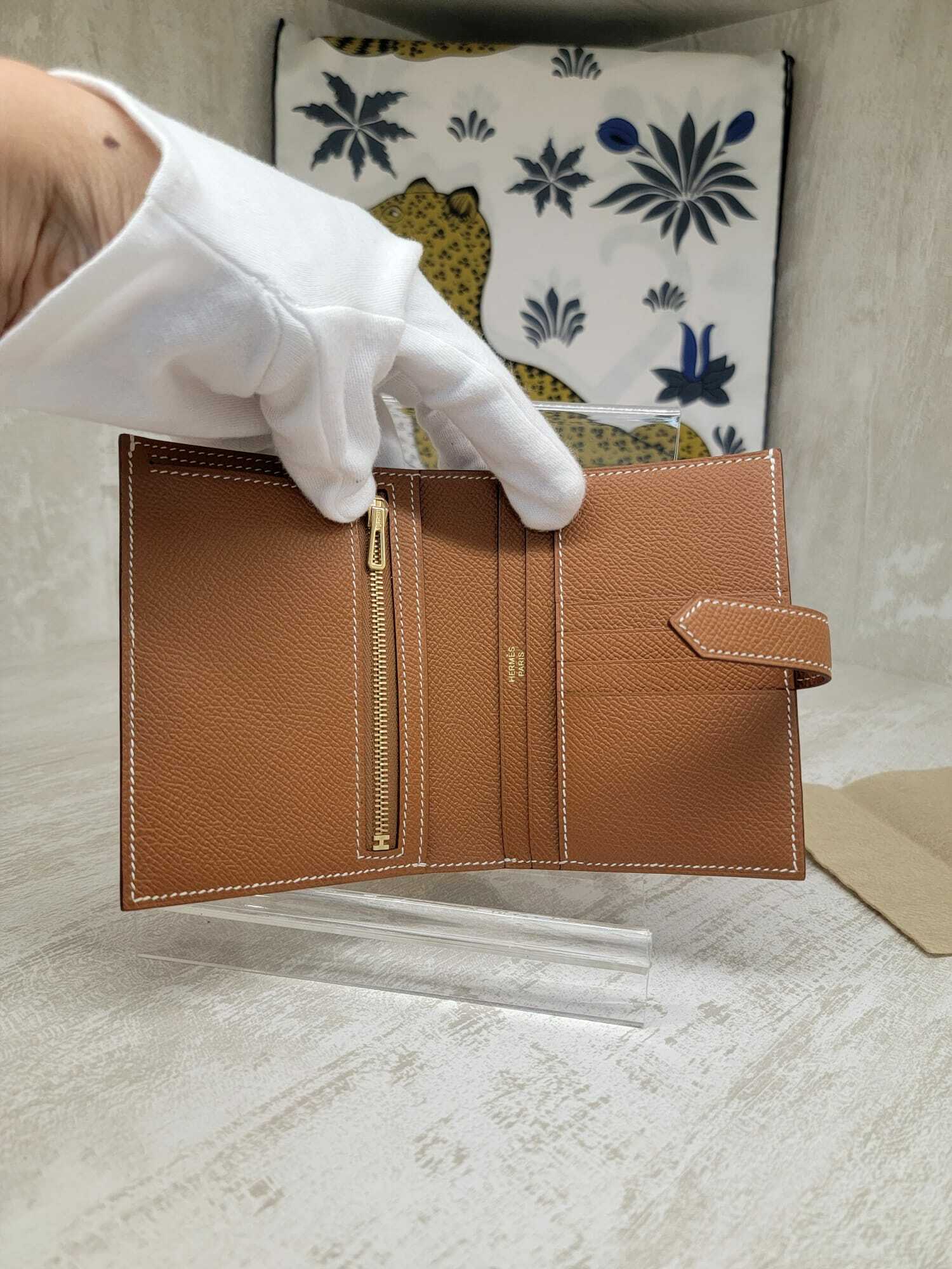 HERMES Bearn compact wallet GOLD CC EPSOM 金金