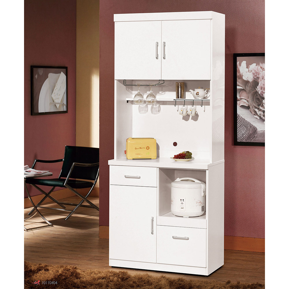 祖迪白色2.7尺單門碗碟櫃