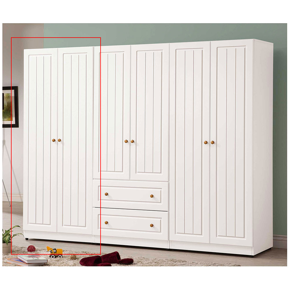 頌伊白色2.5*6尺雙門衣櫃