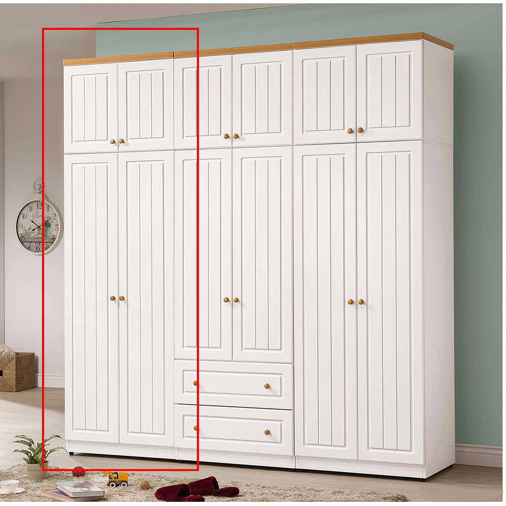 頌伊白色2.5*8尺雙門衣櫃