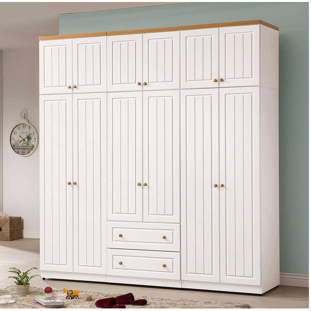 頌伊白色7.5*8尺組合衣櫃