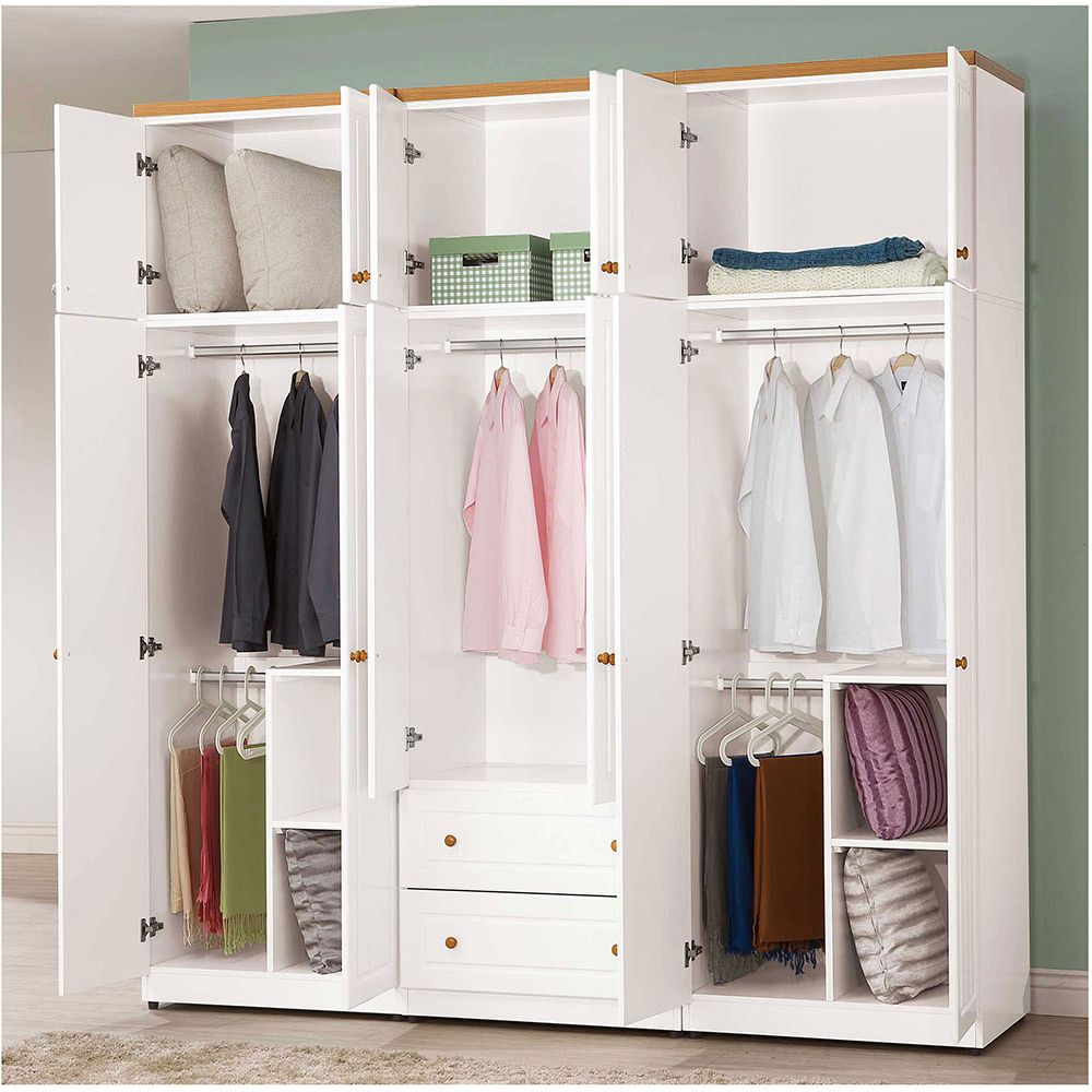頌伊白色7.5*8尺組合衣櫃