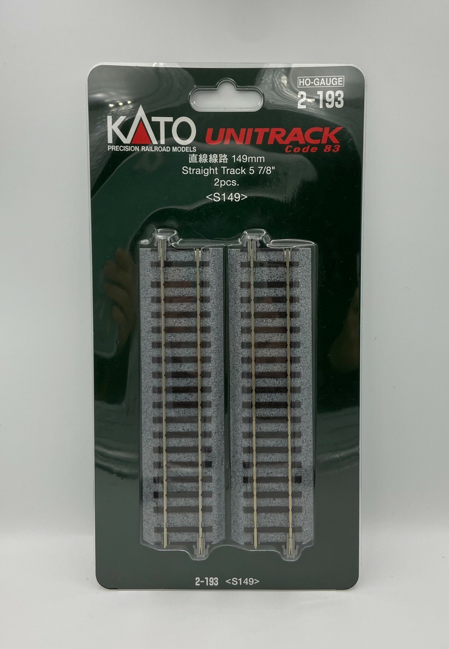 Kato 2-193 HO規 直線線路 149mm (2本入)