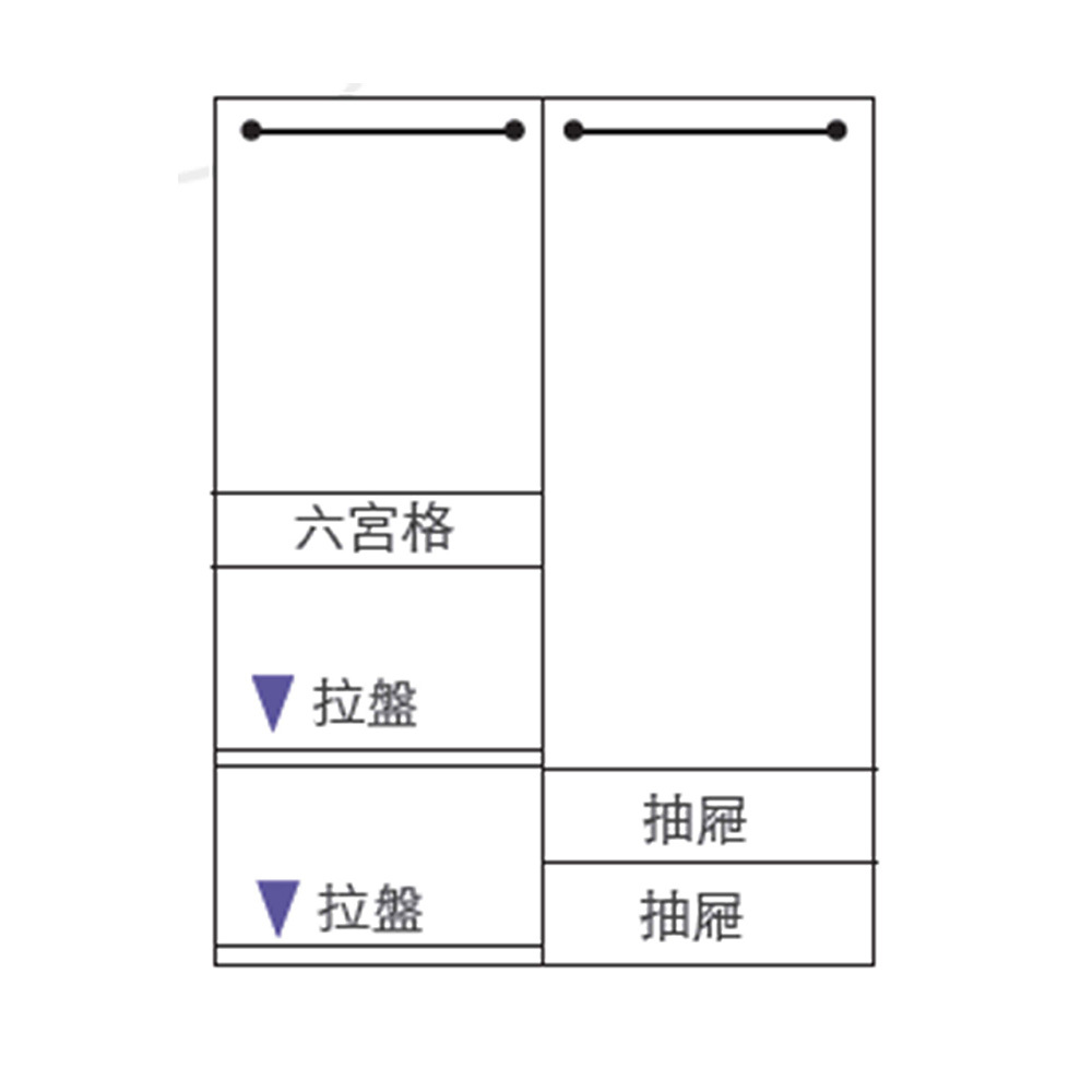 金詩涵5.2尺推門衣櫃