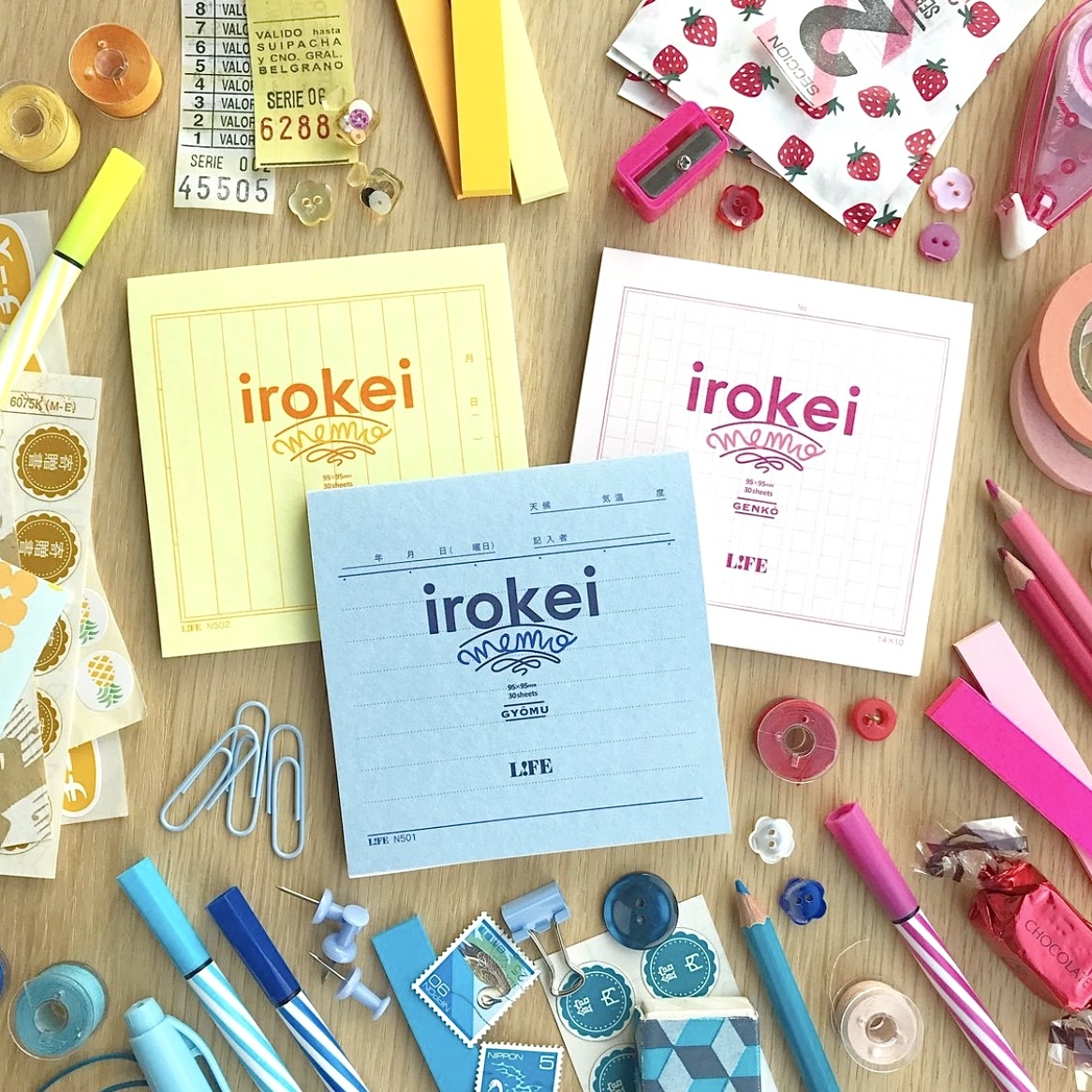 LIFE Memo Pad－irokei Series (Japanese Stationery Brand)