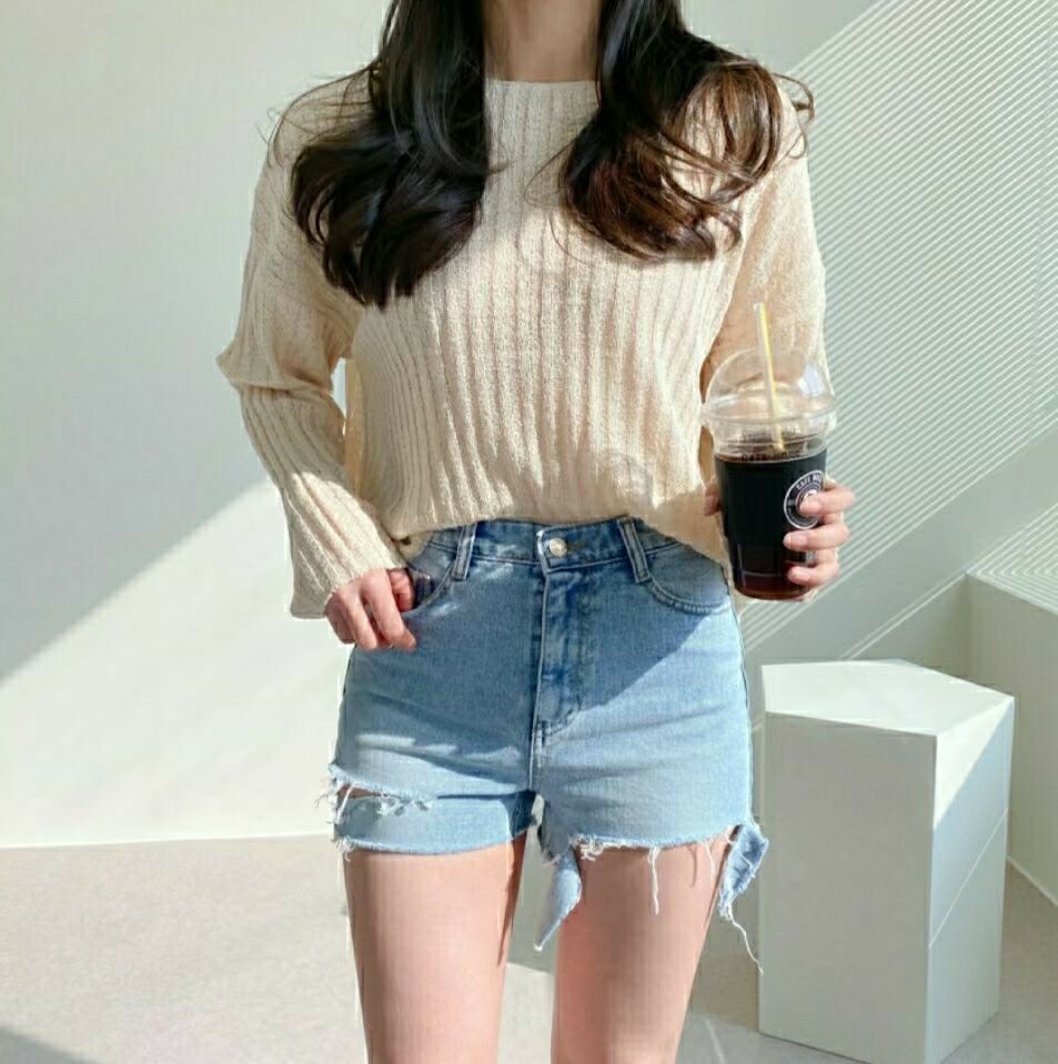 7162不規則重度破壞風牛仔短褲