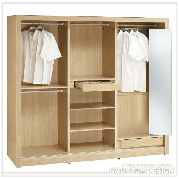 柏森白橡色7尺衣櫃 (15SP/033-8)【H＆D DESIGN】