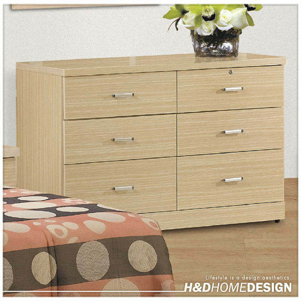 金圓洪橡木色六斗櫃 (16SP_027-4)