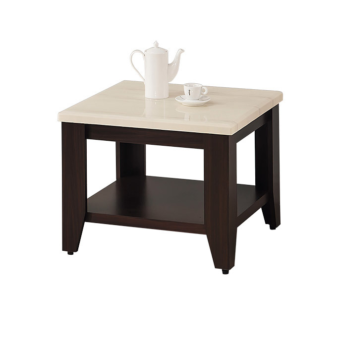 克利胡桃色仿石面小茶几