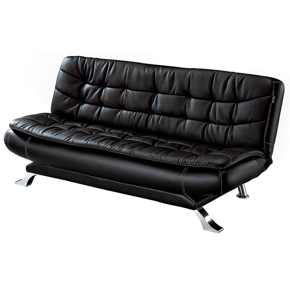 艾金森黑皮沙發床