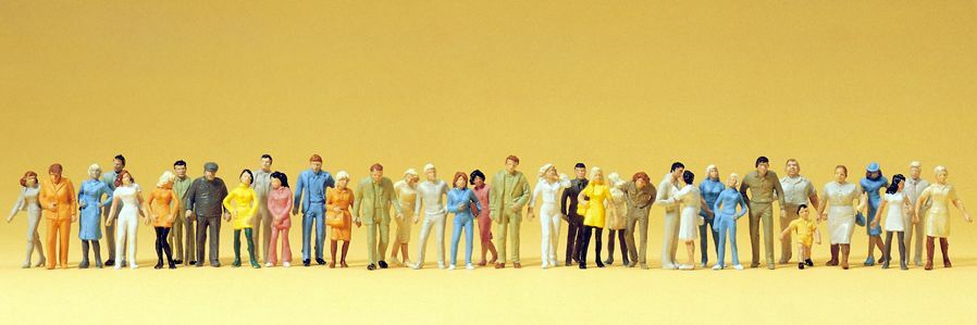 Preiser 14402 HO Pedestrians, walking + standing, 36 pcs.