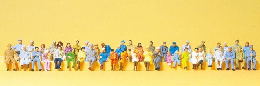 Preiser 14416 HO scale, Seated persons 48pcs