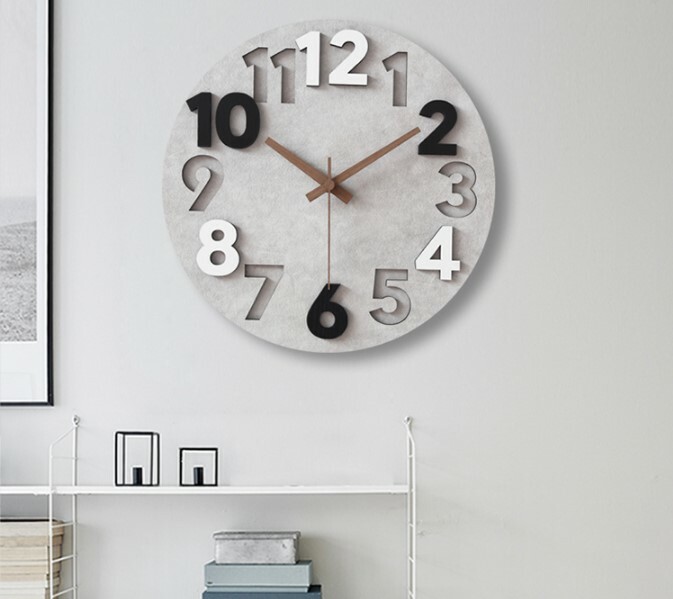 清水模質感立掛兩用鐘