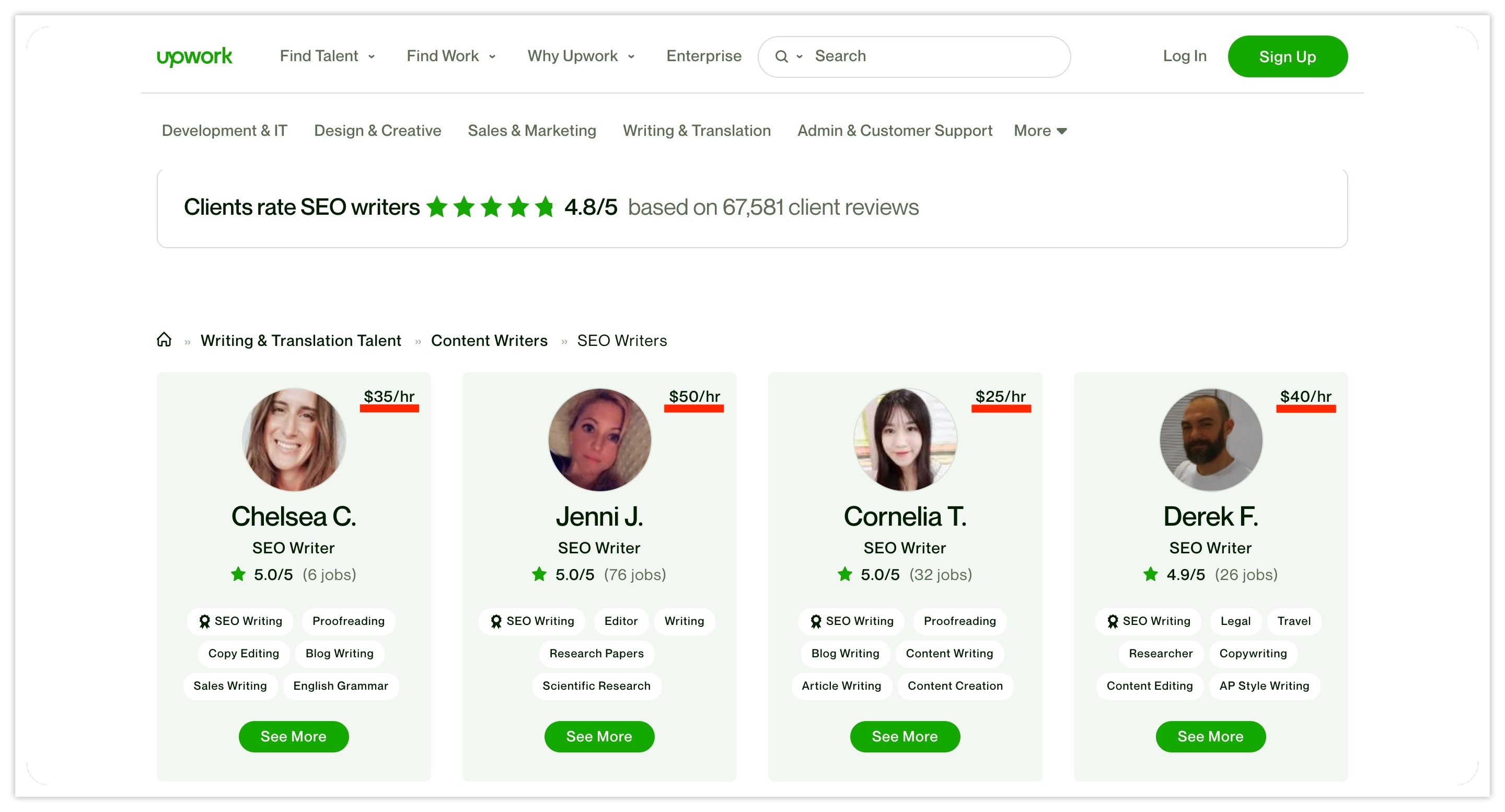 SEO寫手Upwork接案