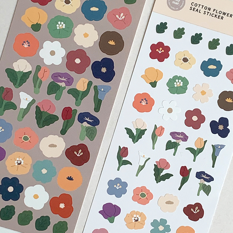 Maymar Sticker－Cotton Flower (Korean Stationery Brand)