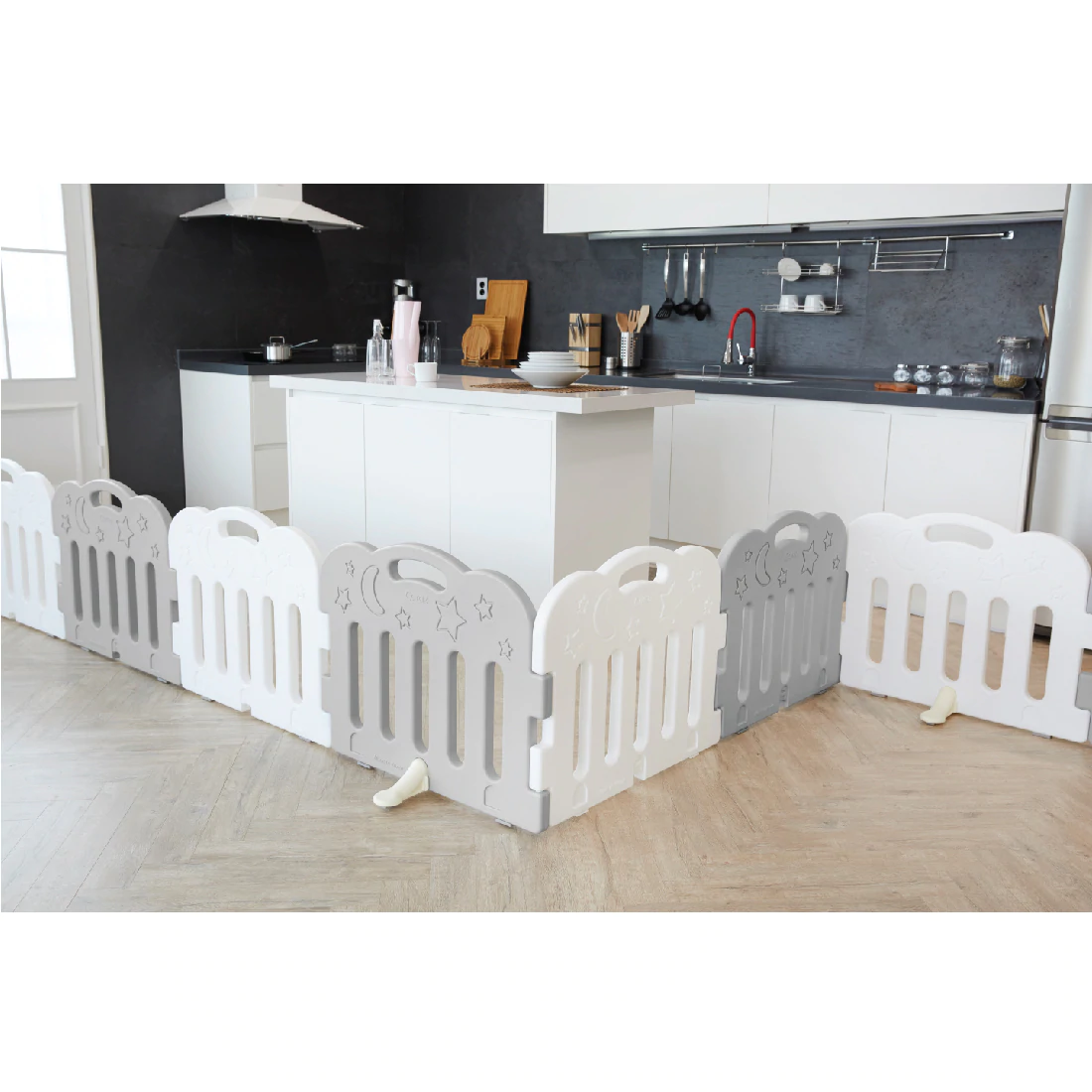 Caraz 9+1 Kibel 寶寶屋地墊套裝(附有面板固定扣)  薄荷色 + 白/甜美粉 + 白/神秘灰色 + 白/溫暖米 + 白