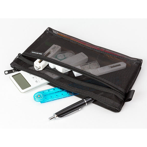 黑色 CL細網筆袋 收納袋 ｜日本MIDORI