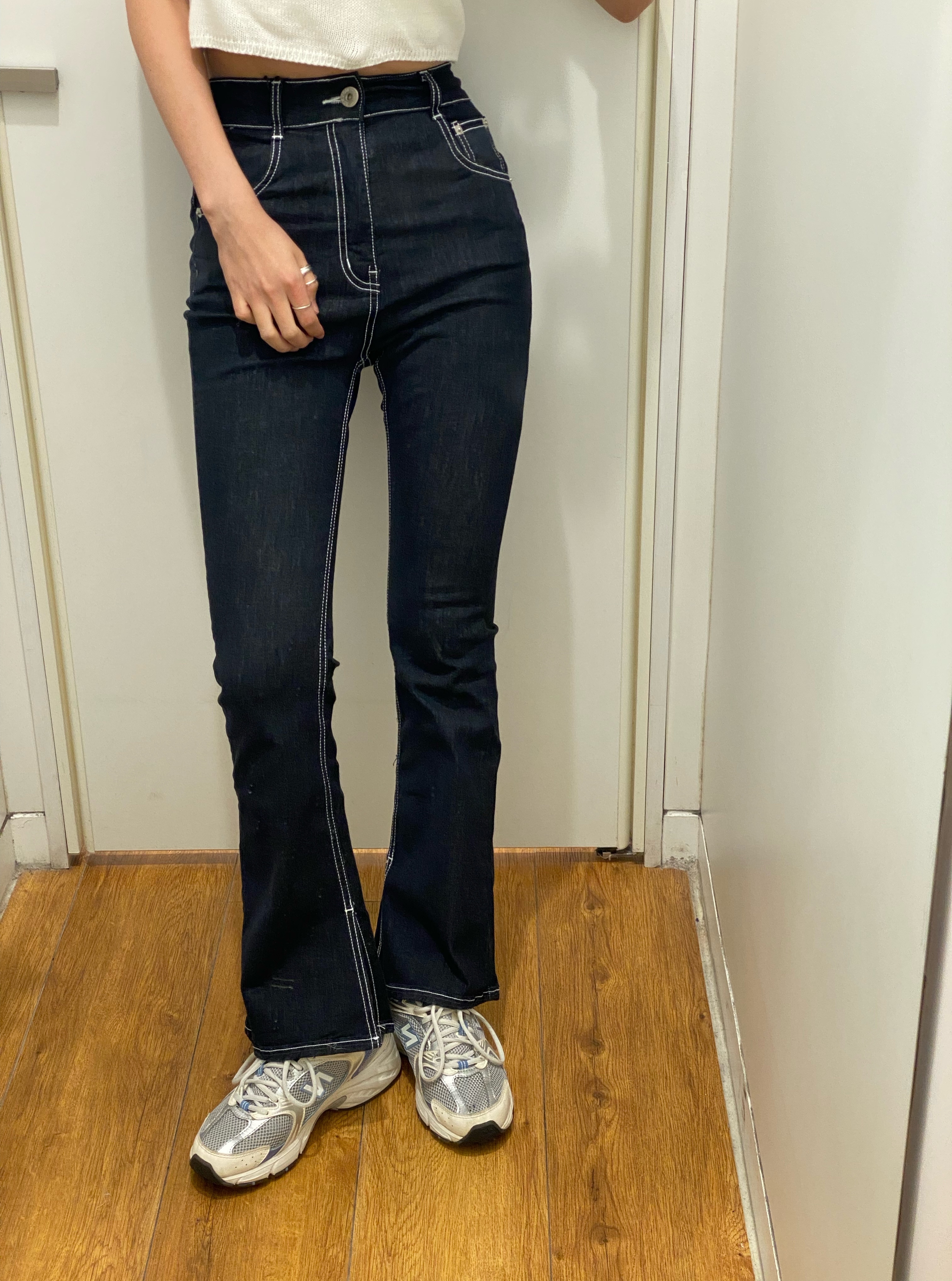 (訂購) 賣過400條👖🔥 明線超高腰彈性超級顯瘦開叉牛仔褲 P244 (S/M/L)