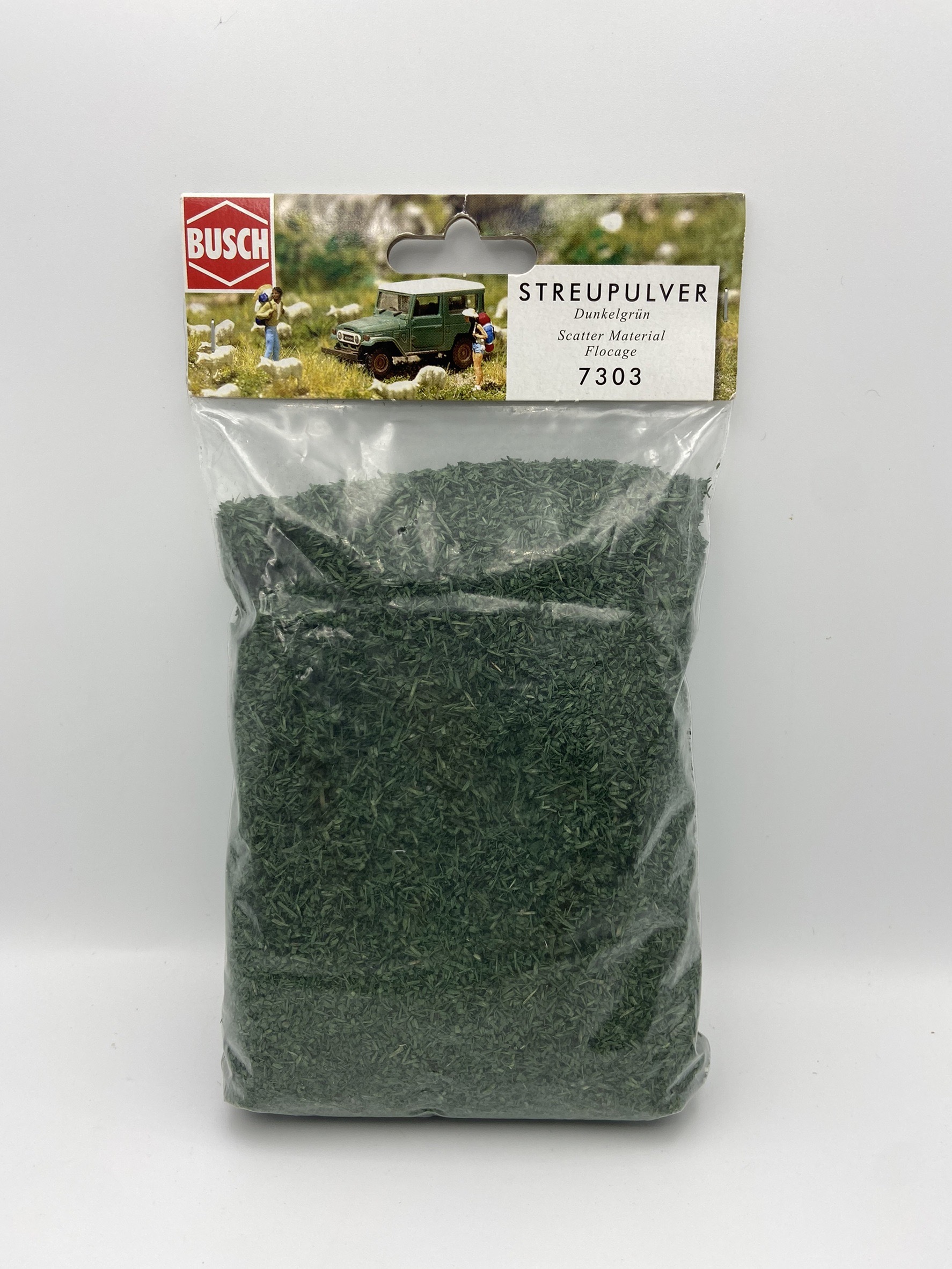 Busch 7303  Scatter Material Flocage 葉狀草粉.深綠