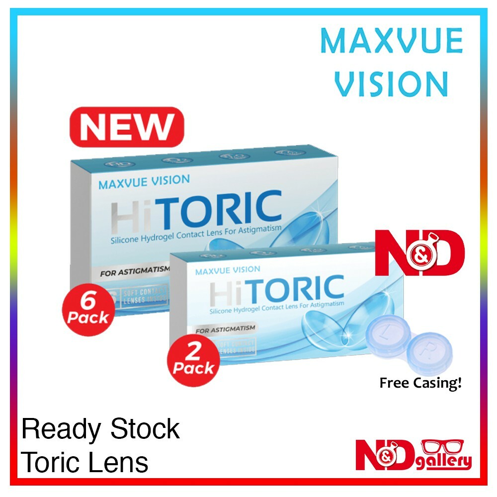 Maxvue HiToric Hi Toric  1 Month Clear Contact lens 2pcs / 6pcs Free 1 pc Silicone Hydrogel lens ( ready stock toric Lens)