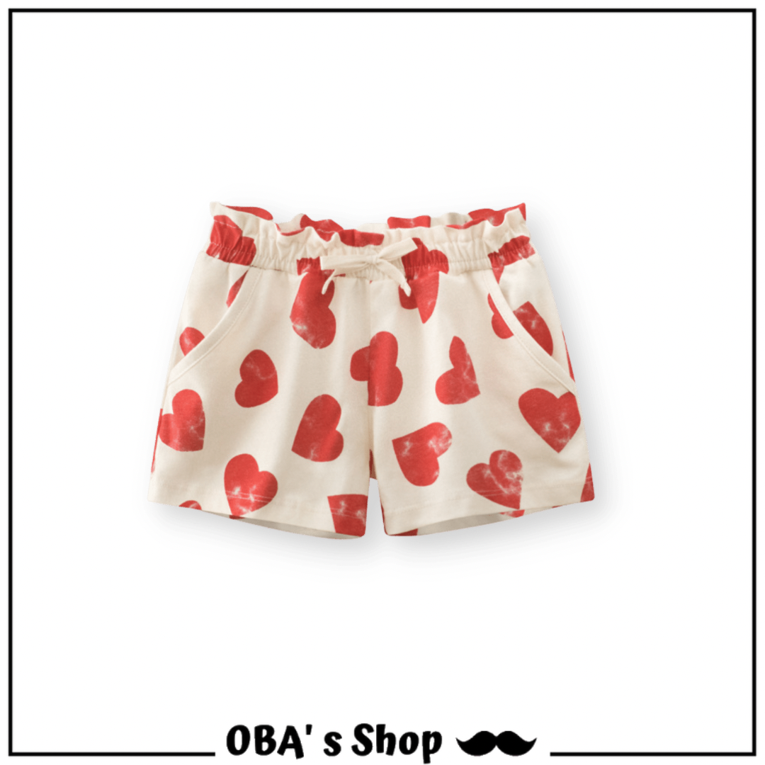 【限量】滿印愛心-夏季棉質短褲(90-140)
