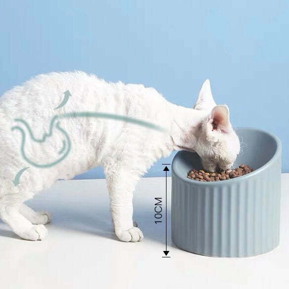 幾何設計淺碗口貓碗