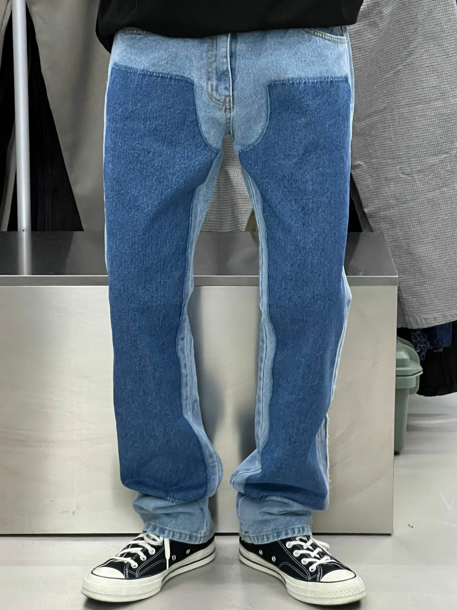 拼色牛仔褲 J556