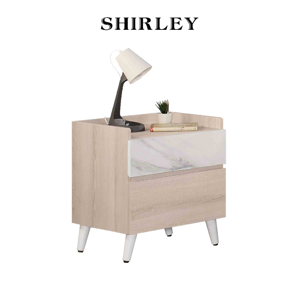 雪莉雙色床頭櫃