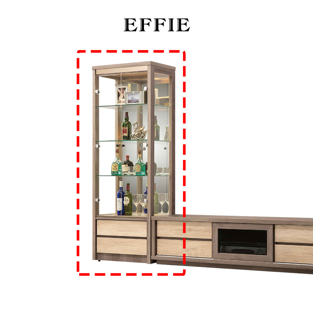 艾菲灰橡2.2尺展示櫃