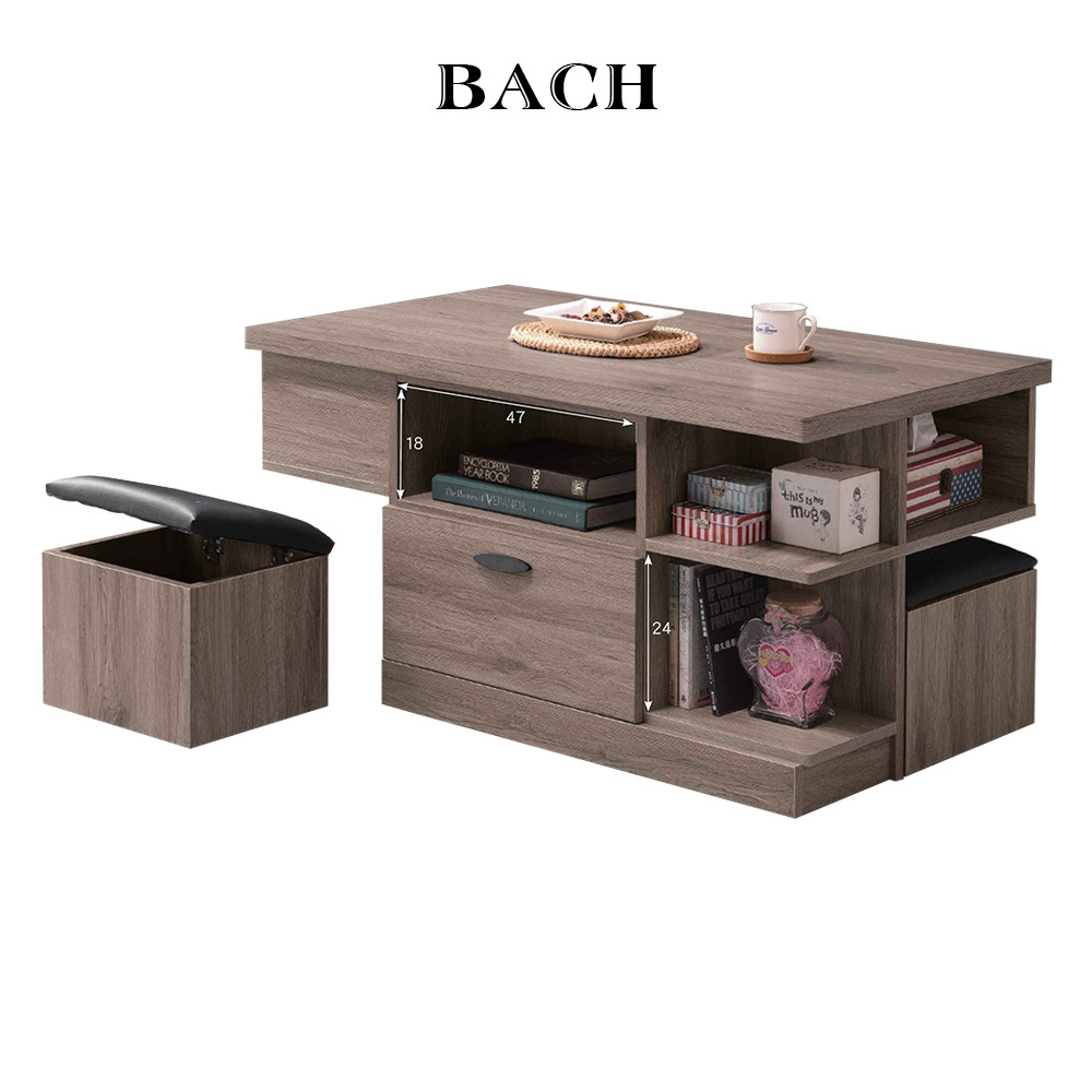 巴奇3.6尺灰橡茶几