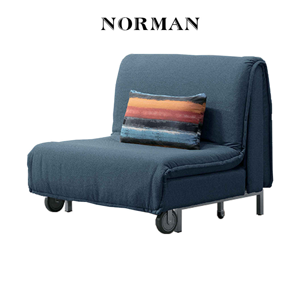 諾曼藍布單人沙發床
