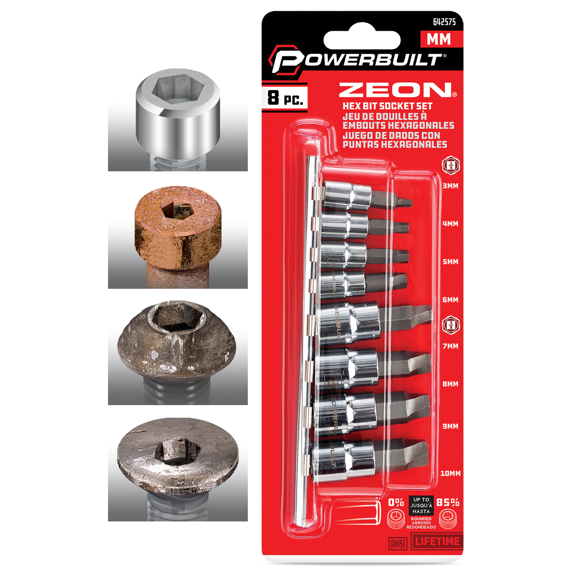 Powerbuilt 六角損壞滑牙螺絲拆除套筒起子組