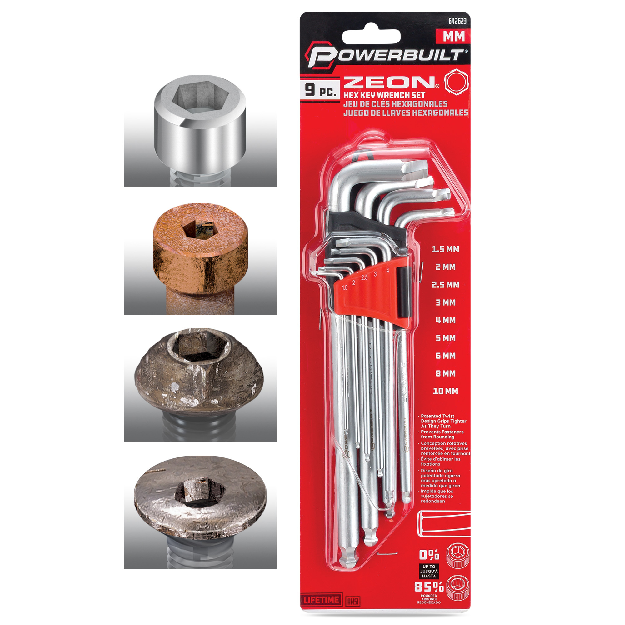 Powerbuilt 損壞滑牙螺絲拆除內六角板手組