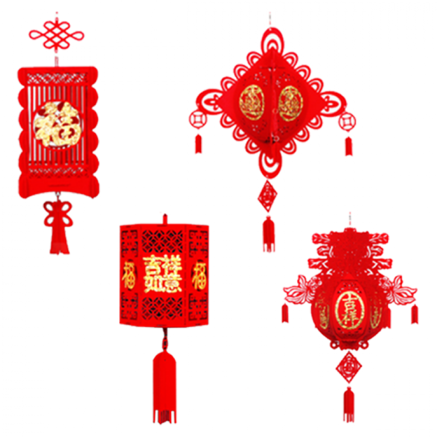 新年不織布燈籠掛飾 TM-5830A