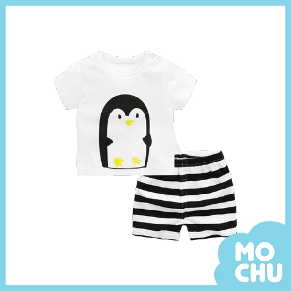 小企鵝條紋套裝