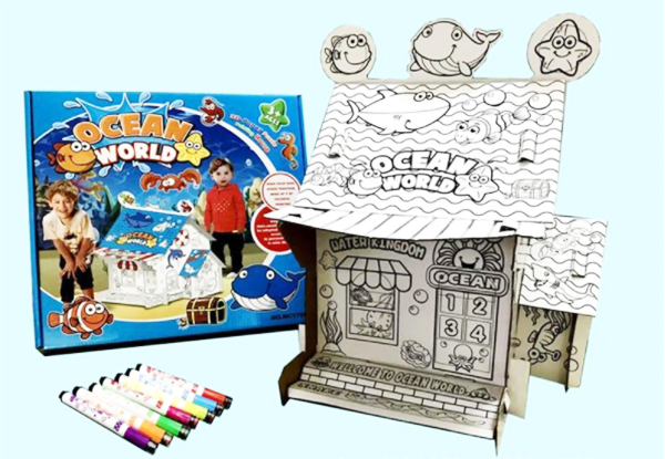 DIY海洋天地3D塗鴉紙質拼圖 8540